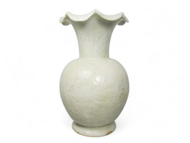 Chinese Qingbai Porcelain Vase with Ruffled Rim