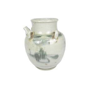 Chinese Blue & White Glazed Jar with Spouts