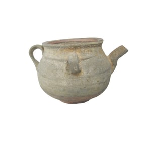 Chinese Gray Clay Teapot with Spout & Loop Handles