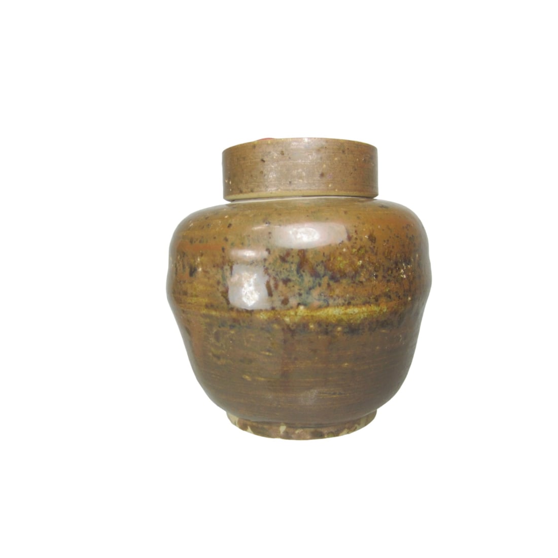 Brown-Glazed Chinese Stoneware Jar with Lid (1 of 13)