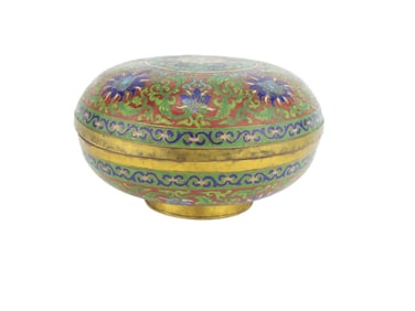 Chinese Cloisonné Enamel Lidded Round Box