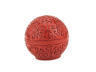 Chinese Cinnabar Lacquer Round Lidded Box