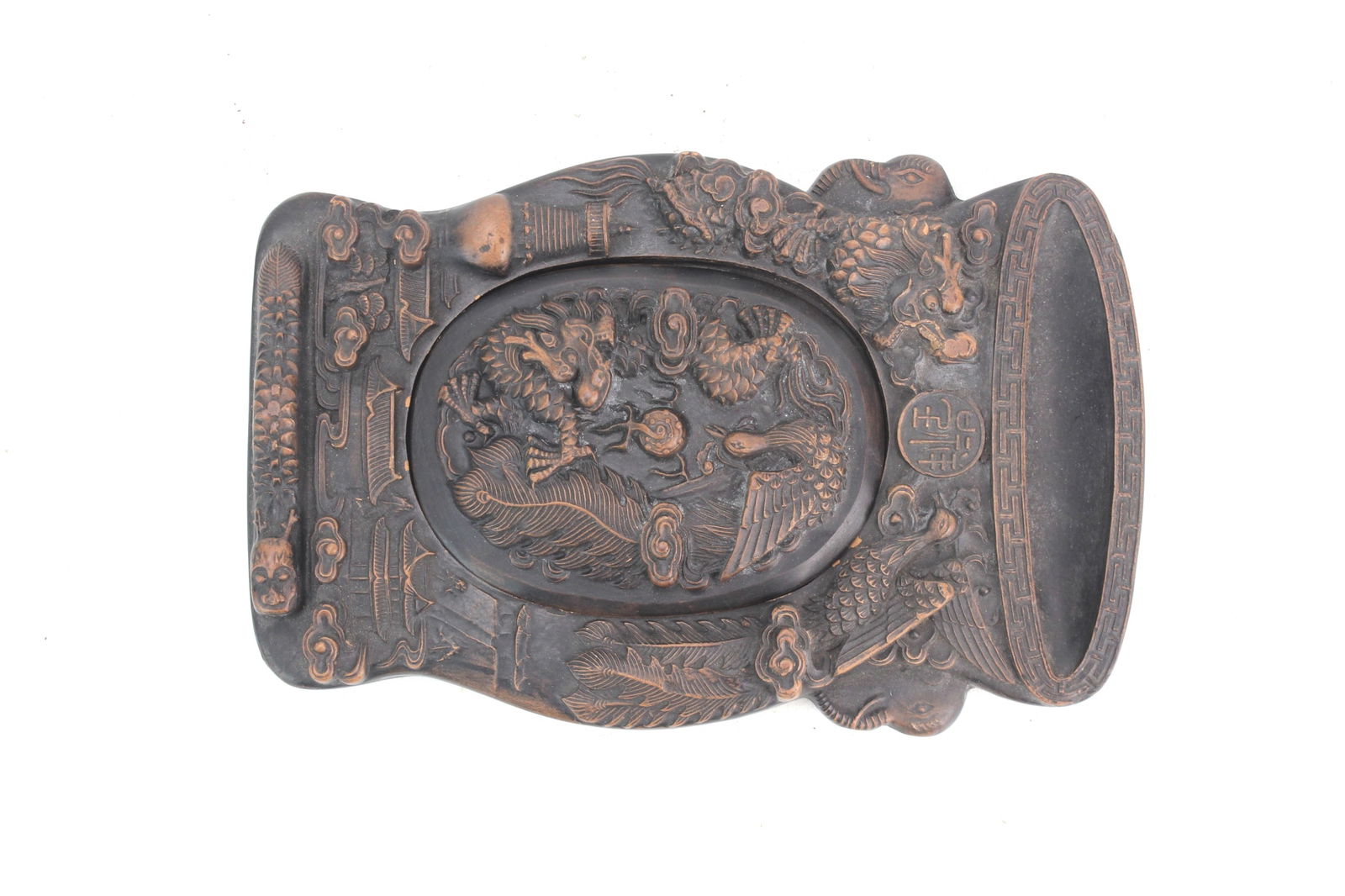 Carved Stone Ink Box with Dragon & Phoenix (1 of 5)