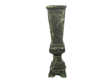 ANTIQUE CHINESE BRONZE SQUARE VASE