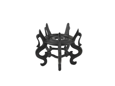 A Chinese Carved Wood Stand with Curved Legs