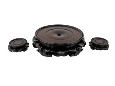 THREE CHINESE CARVED WOOD STANDS