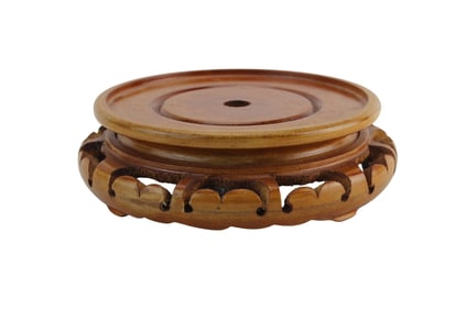 Chinese Carved Light Wood Display Stand