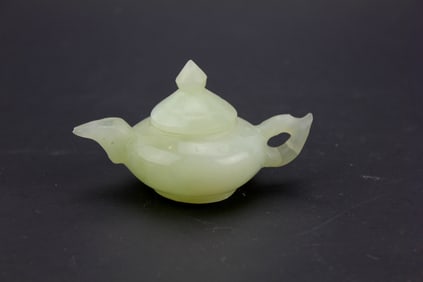 Small Chinese Jade Teapot with Lid