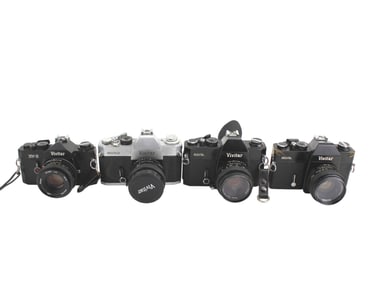 Four Vivitar 35mm SLR Cameras