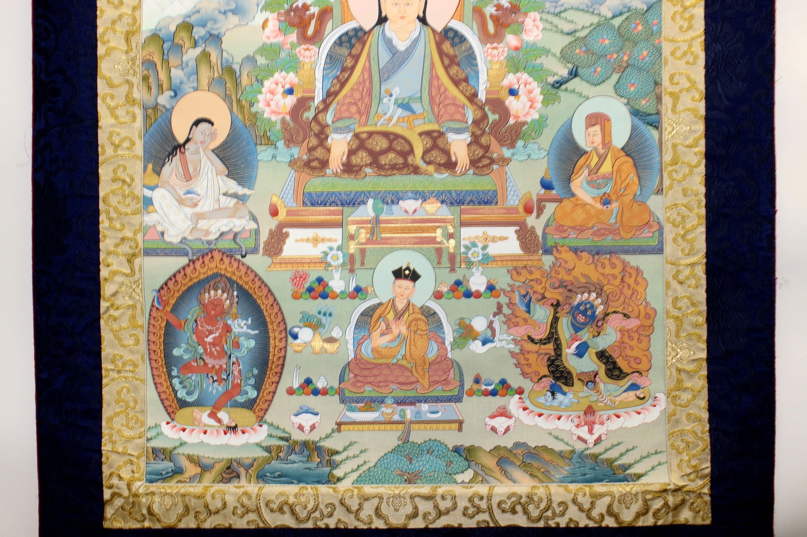 Hand Painted Tibetan Thangka Scroll - 5