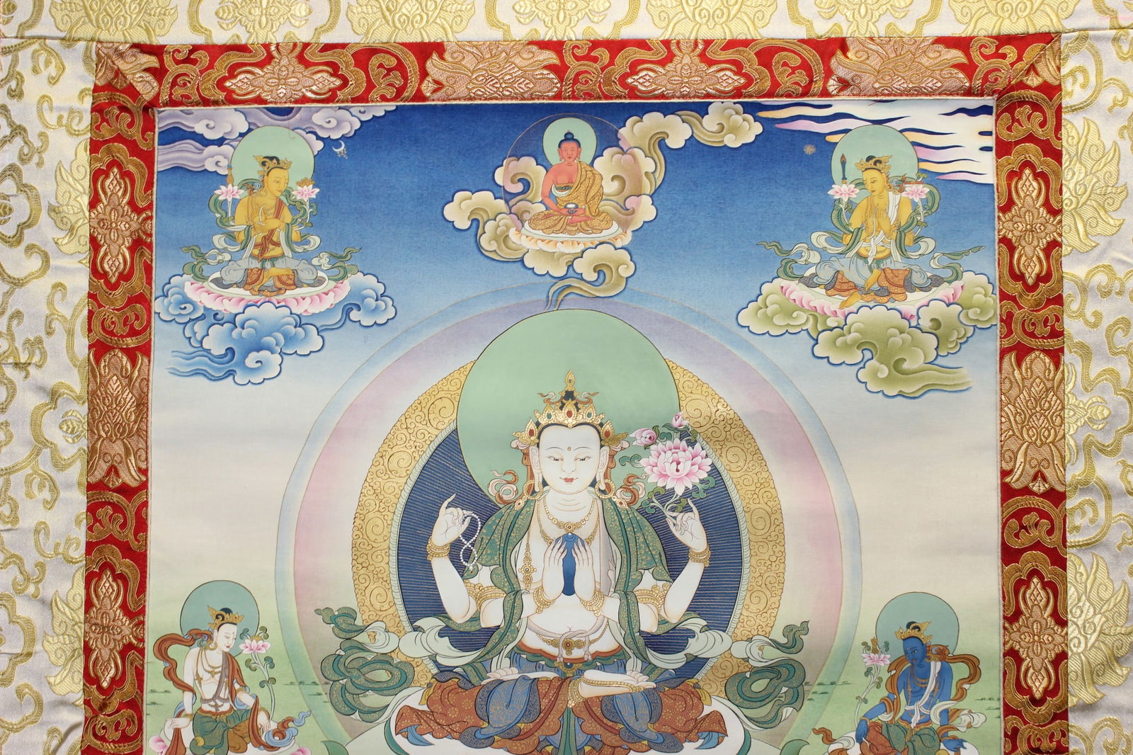 Tibetan Hand-Painted Thangka Scroll - 3