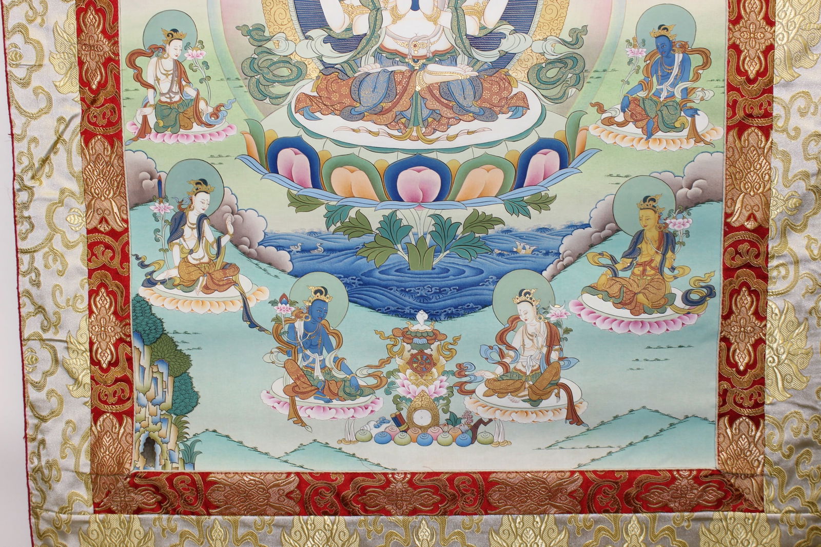 Tibetan Hand-Painted Thangka Scroll - 5