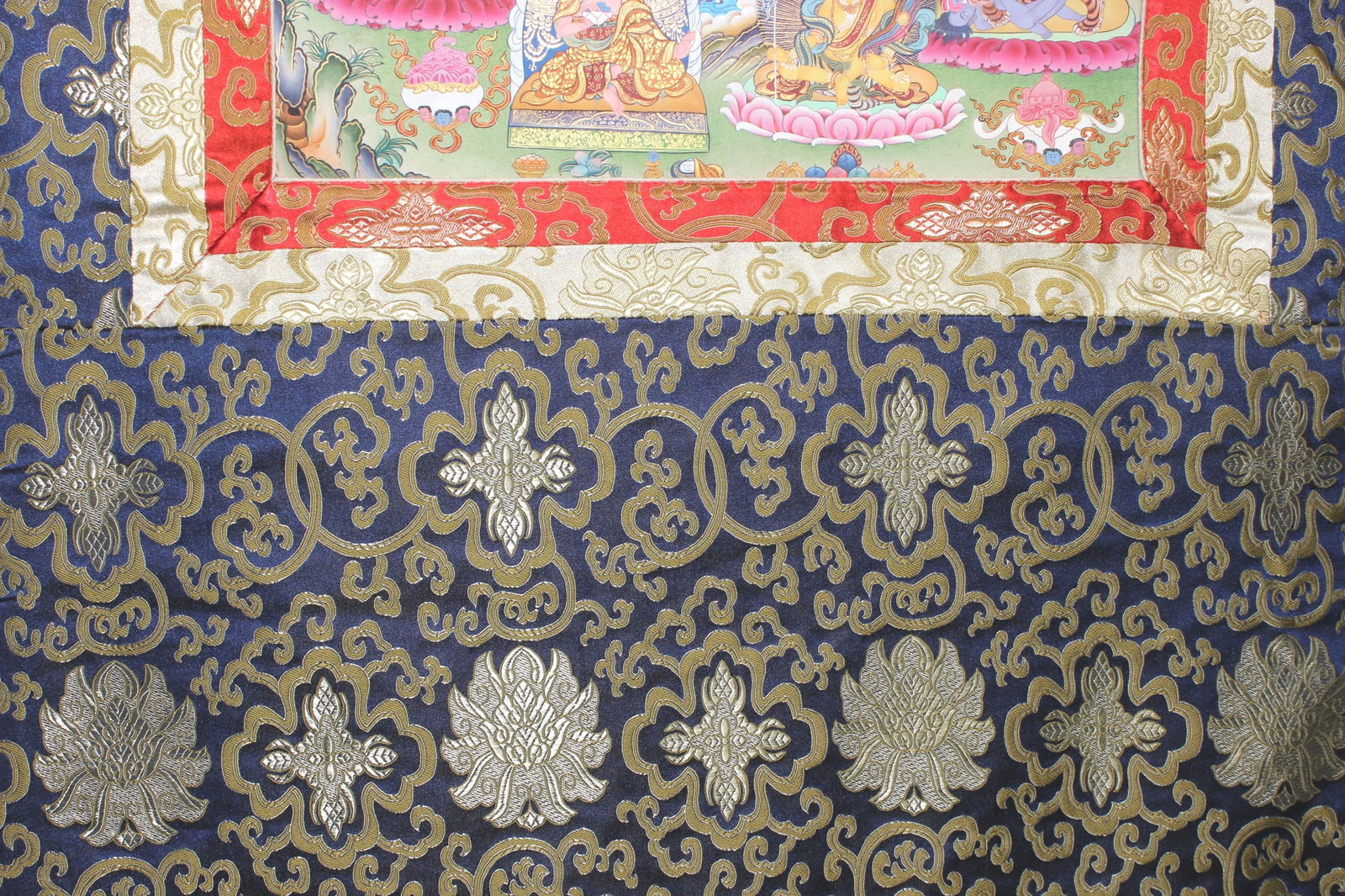 Tibetan Thangka with Multi-Deity Composition - 9