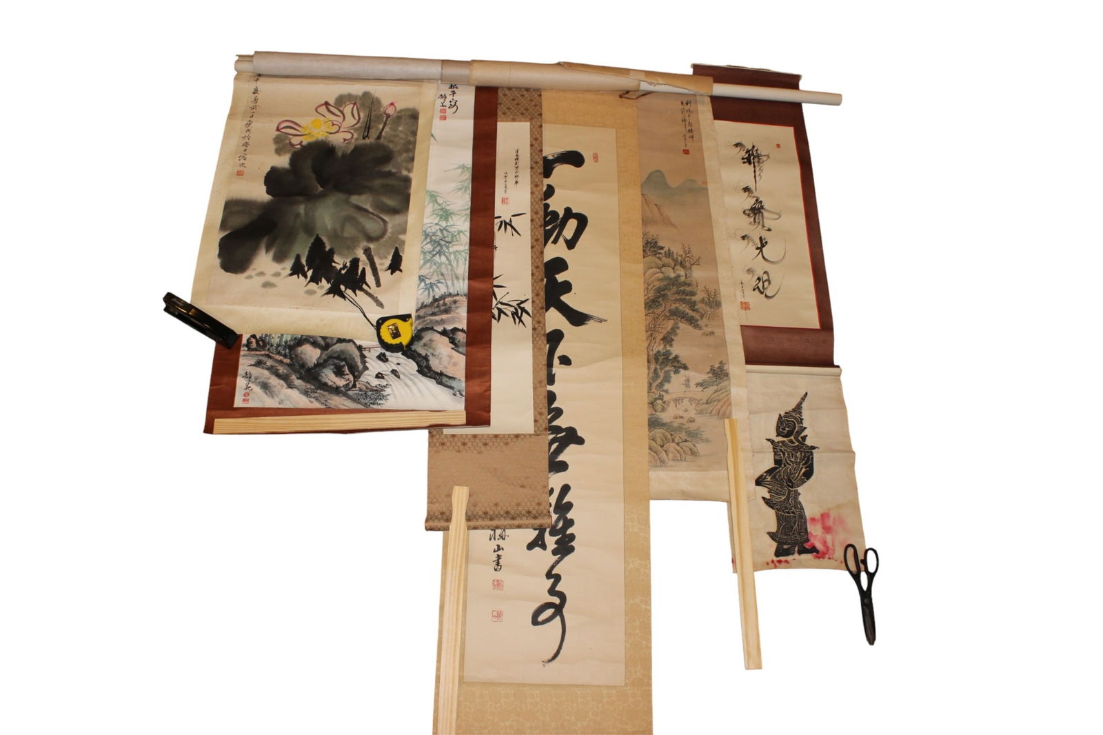 Group of Chinese Ink & Watercolor Scrolls (1 of 16)