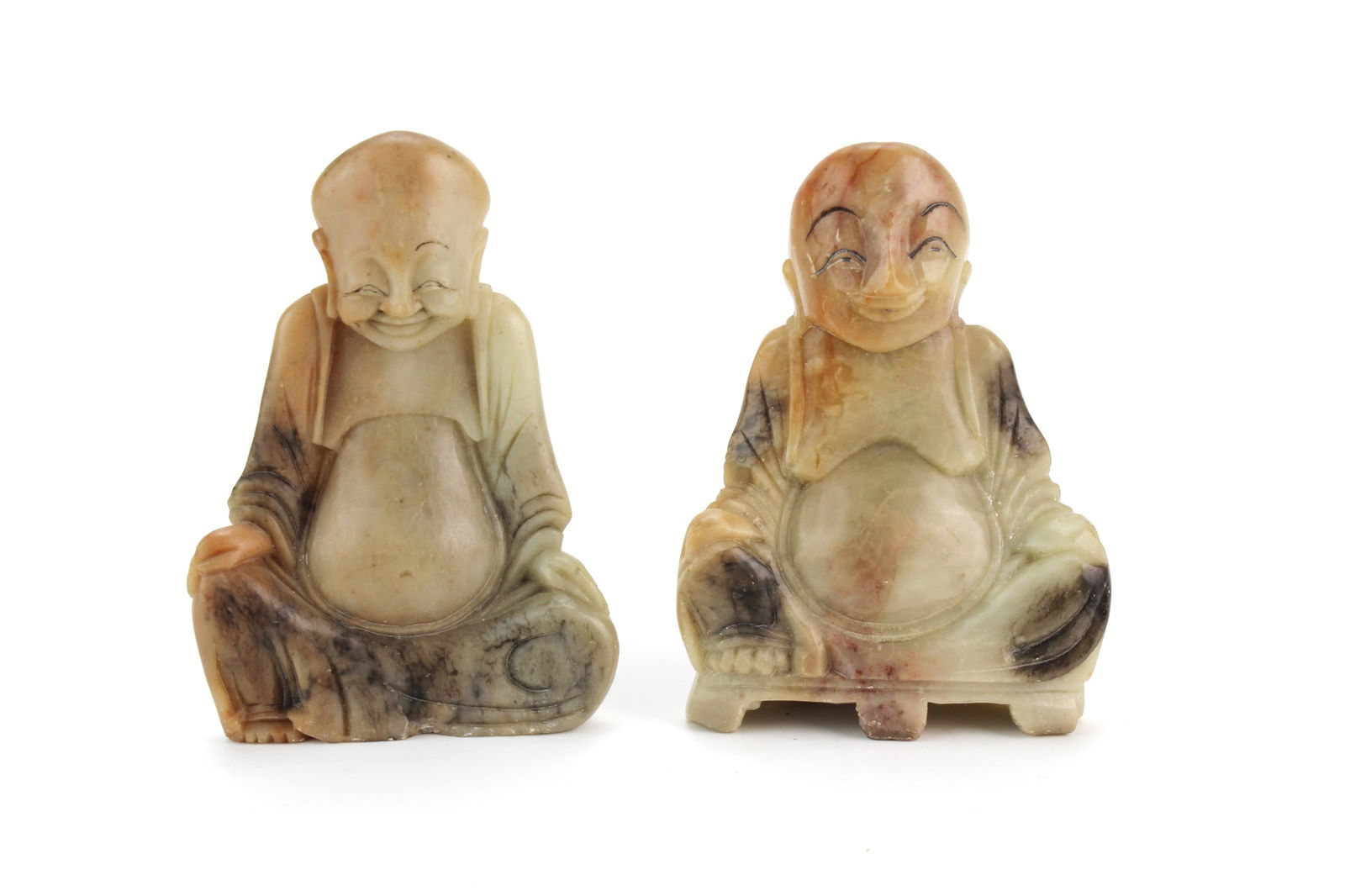 Pair Chinese Soapstone Buddha Figures (1 of 4)