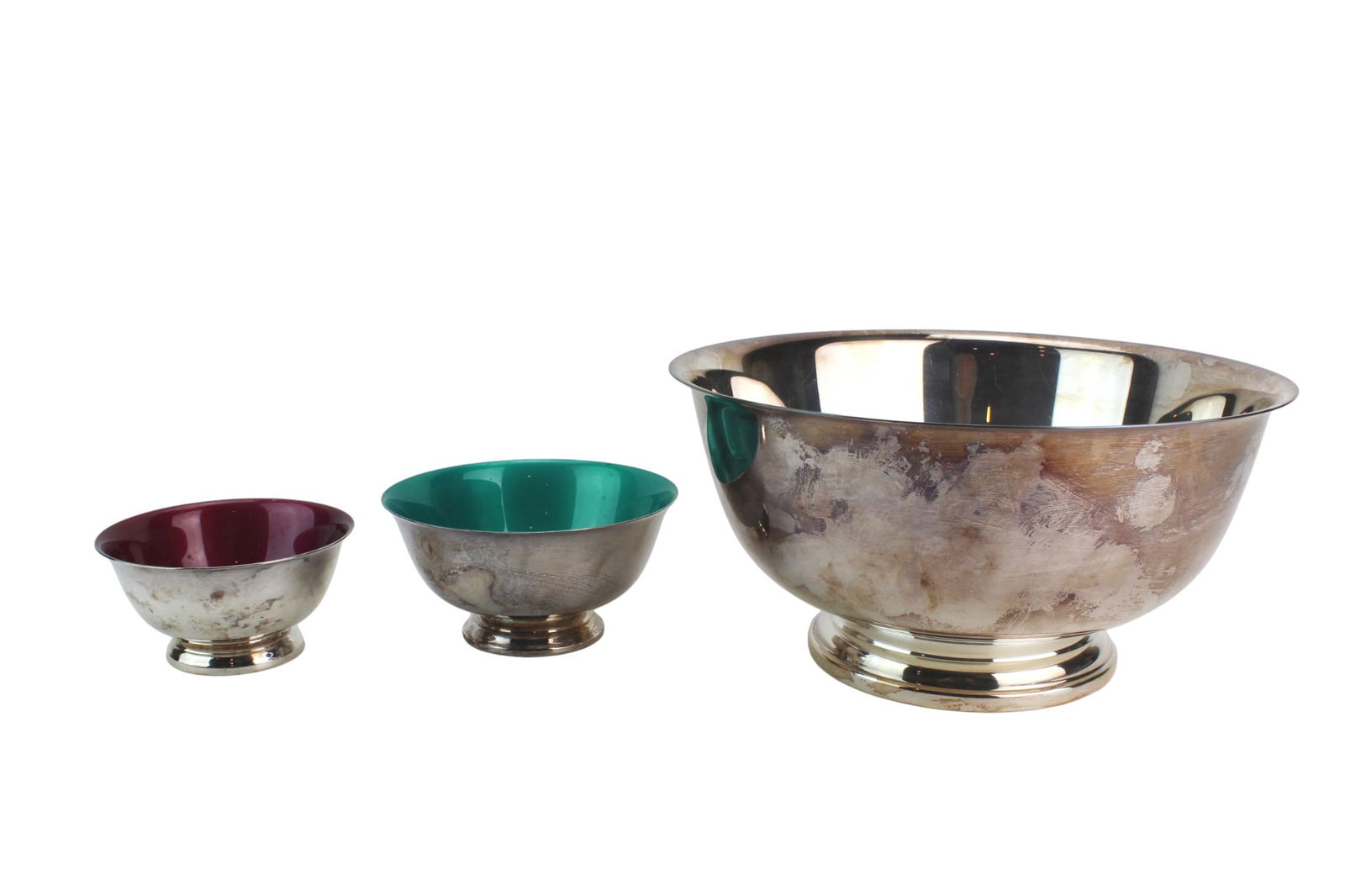 Three Vintage Silverplate Pedestal Bowls (1 of 15)