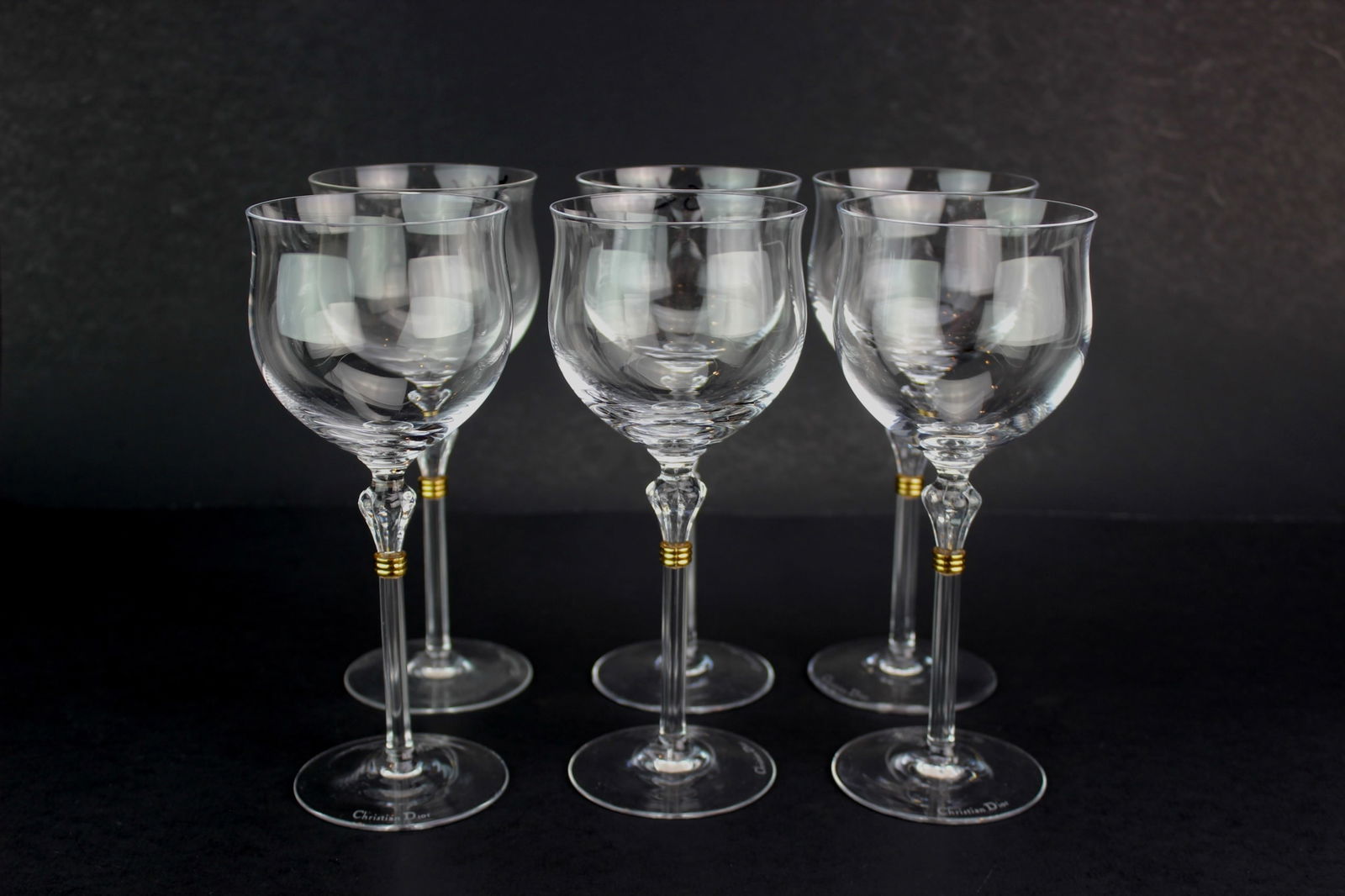 Set of 6 Christian Dior Bijoux Wine Glasses (1 of 8)