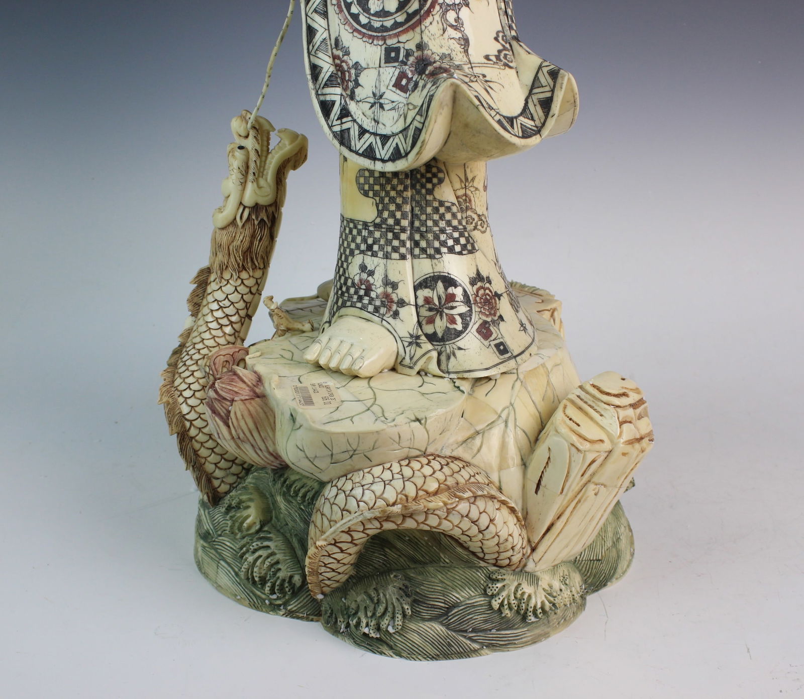 Large Carved Bone Guanyin with Case - 9