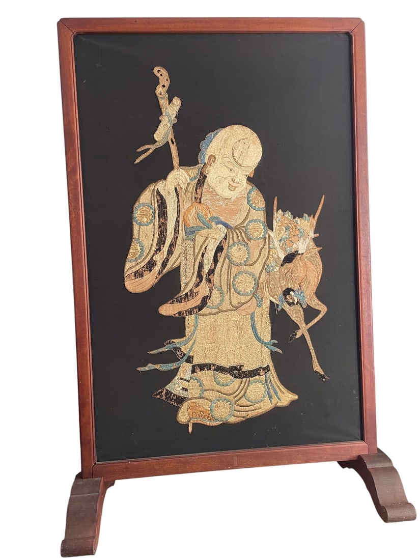 Framed Chinese Embroidery of Immortal (1 of 8)