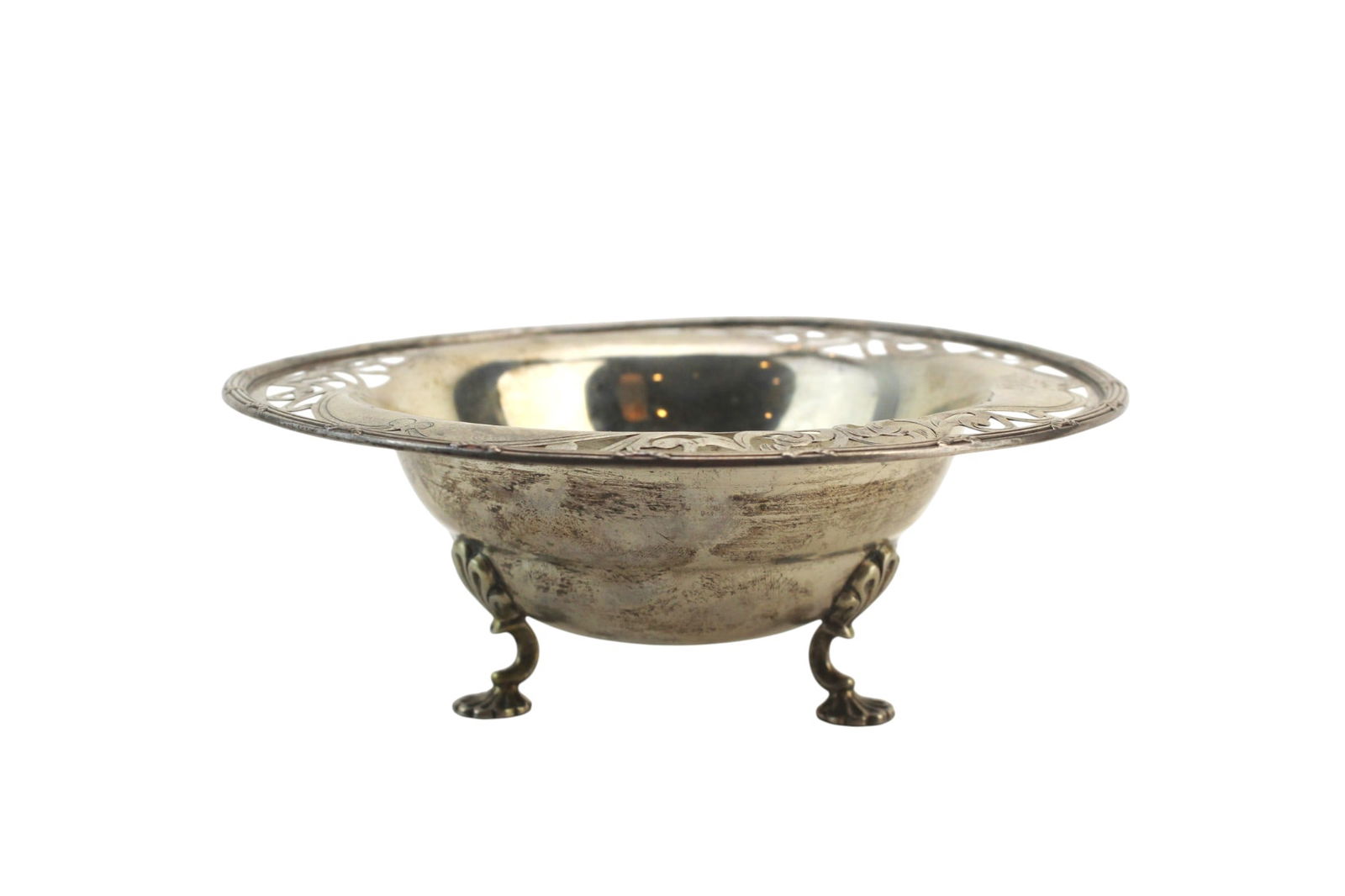 S & E Sterling Footed Bowl with Pierced Rim (1 of 5)