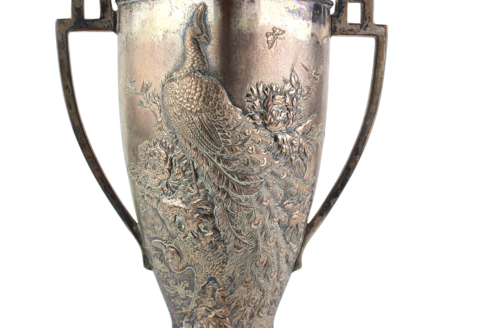 Asian Silver Plate Urn - 3