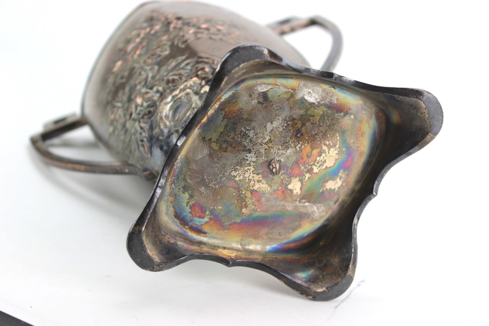 Asian Silver Plate Urn - 6