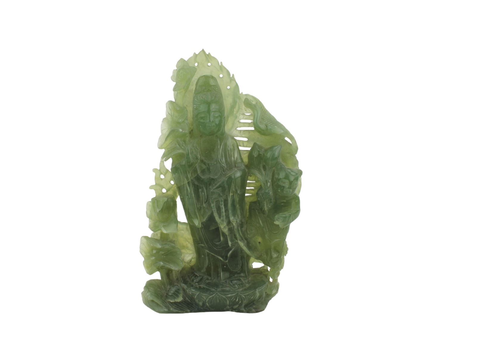 Chinese Carved Nephrite Jade Standing Buddha (1 of 4)