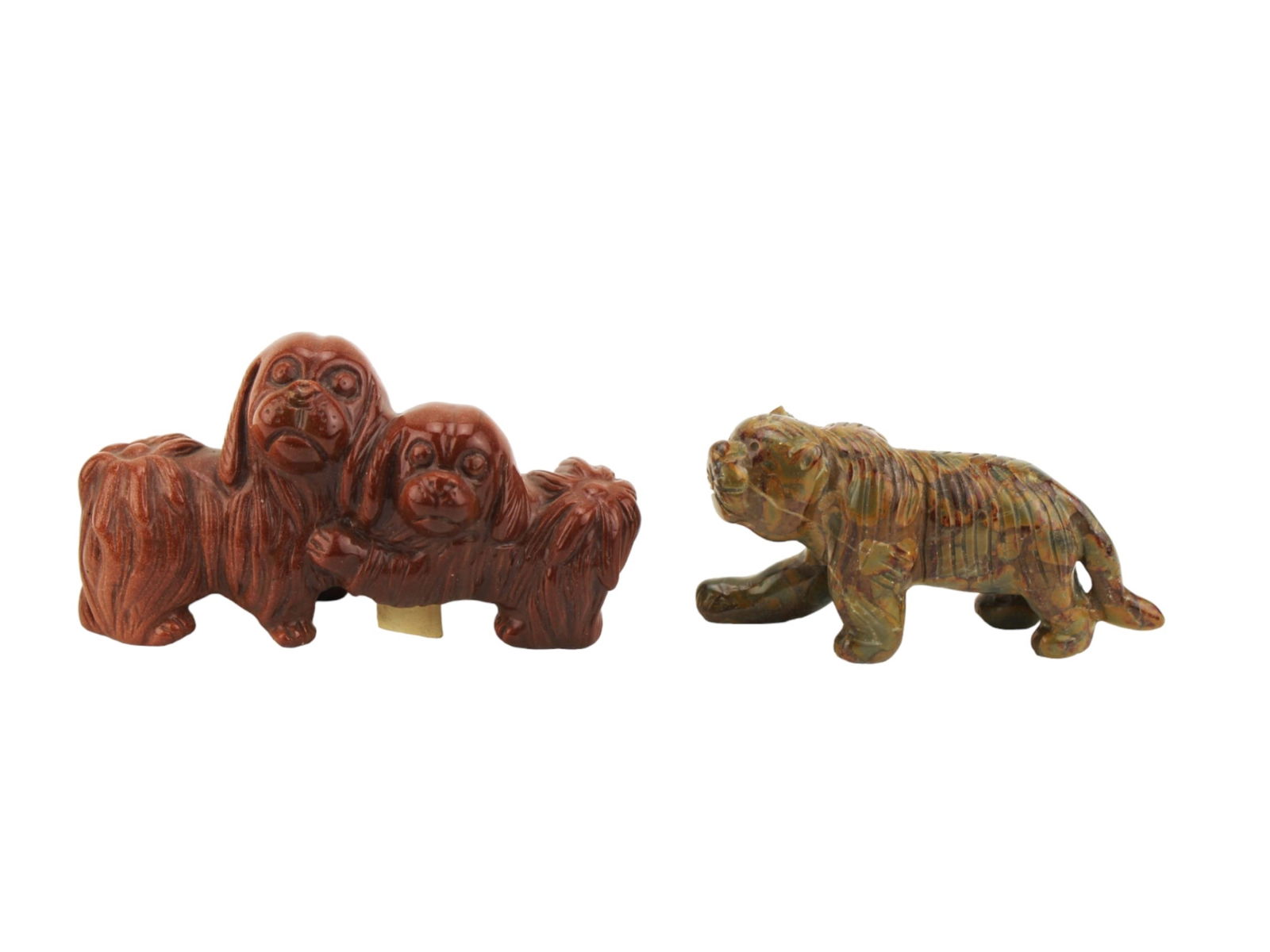 Two Miniature Carved Stone Animal Figures (1 of 10)