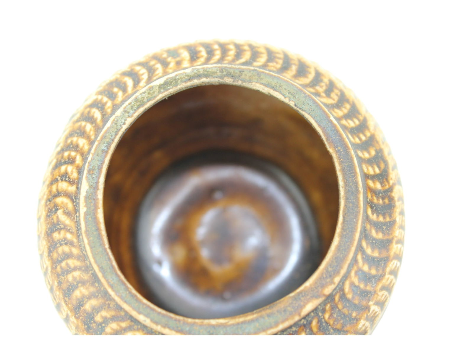 Chinese Brown Glazed Jar with Relief Pattern - 5