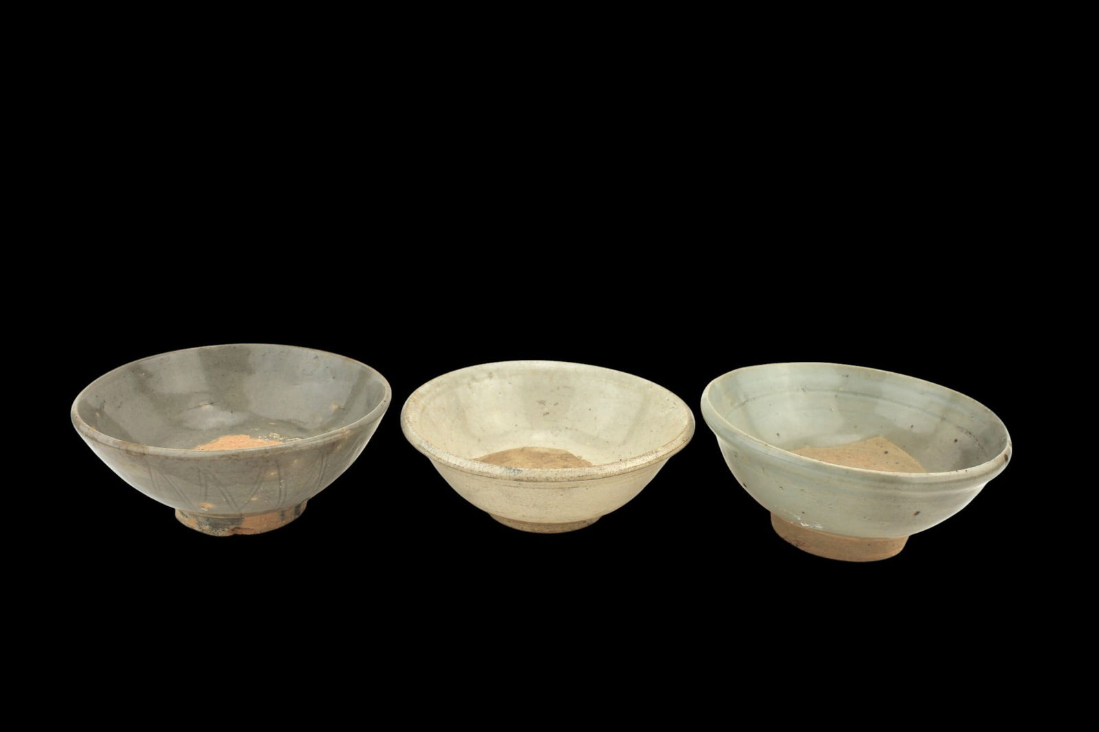 Three Chinese Celadon Glazed Bowls (1 of 7)