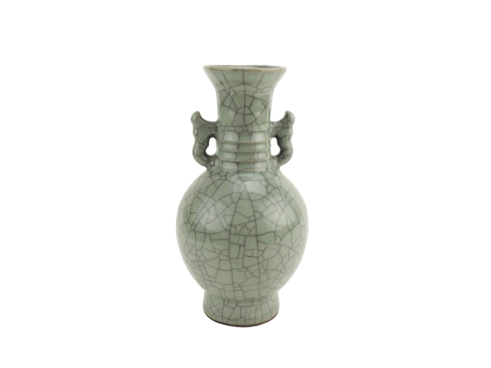 Chinese Celadon Crackle Glaze Vase with Handles (1 of 8)