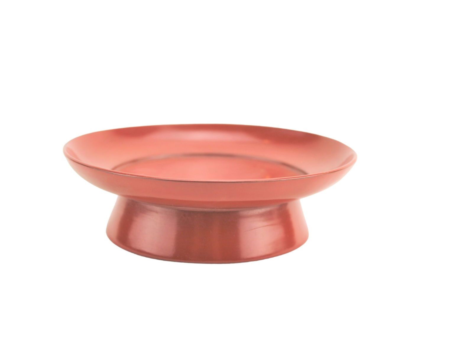 Asian Wood Red Lacquer High-Foot Bowl (1 of 4)