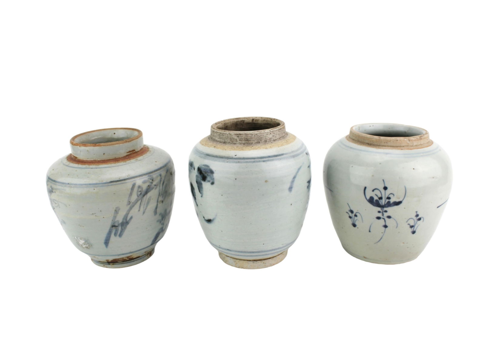 Three Chinese Blue and White Storage Jars - 7
