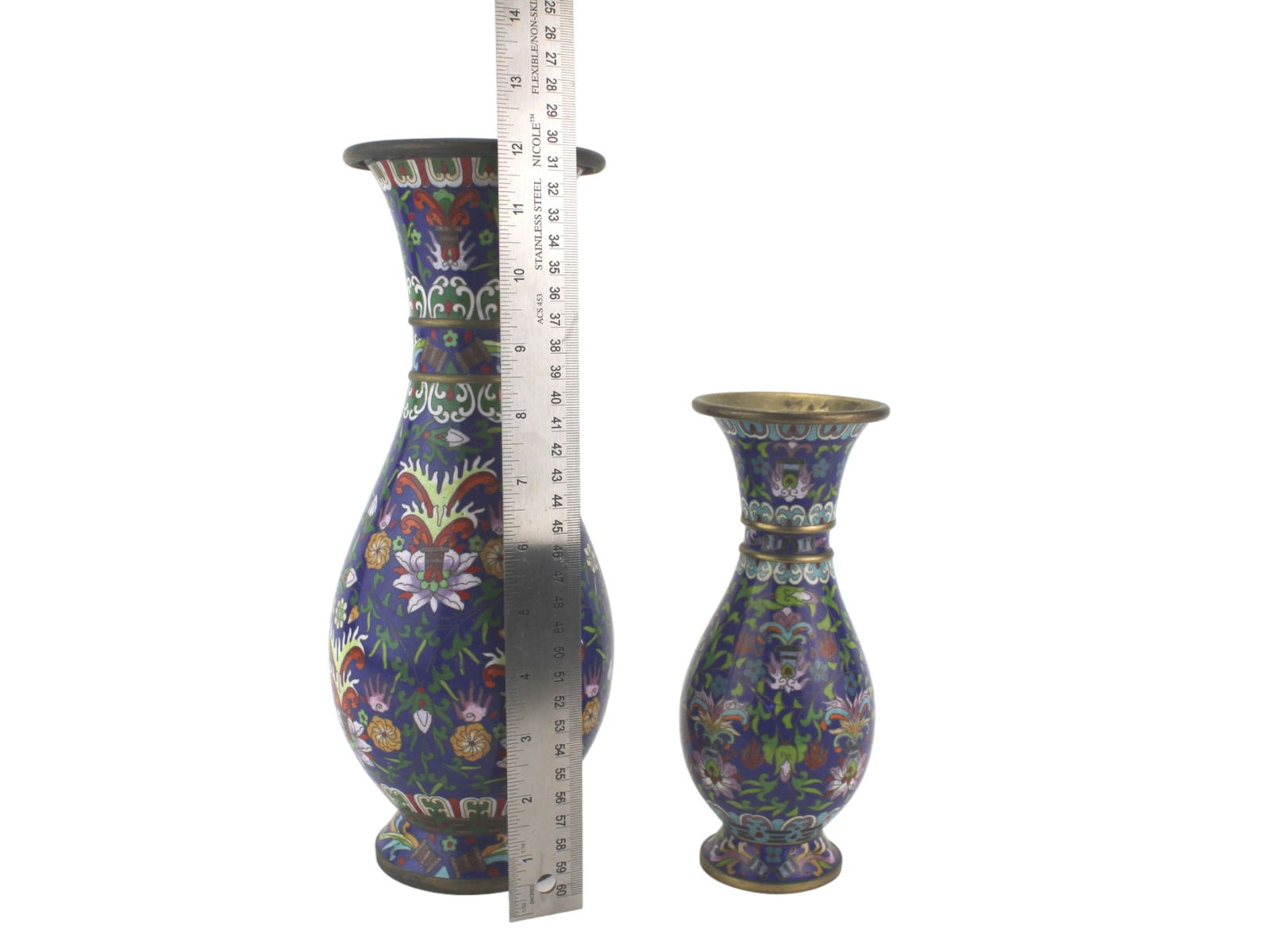 TWO CHINESE CLOISONNE VASES - 2