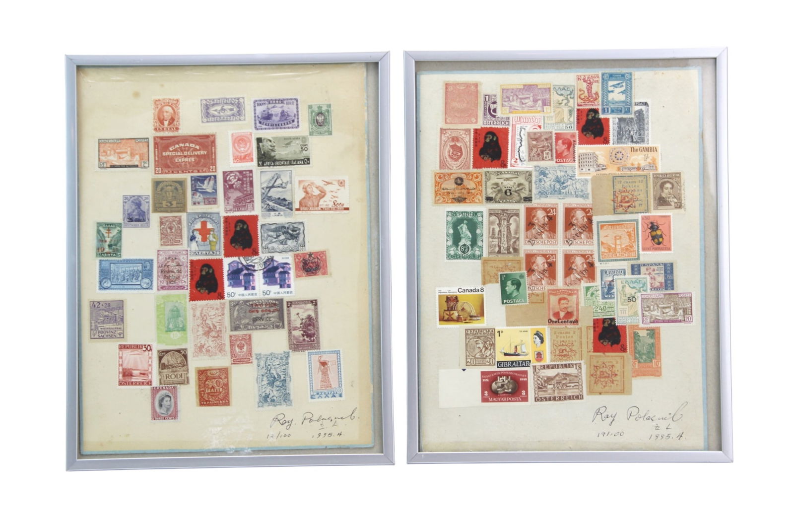 Framed Collection of 83 International Stamps (1 of 11)