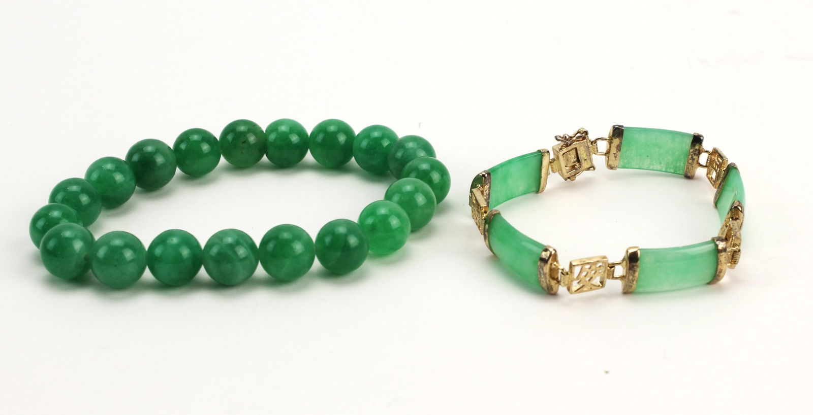Two Jadeite Bead Bracelets Set - 2