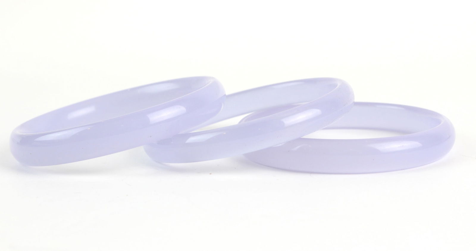Three Lavender Hardstone Bangle Bracelets - 2