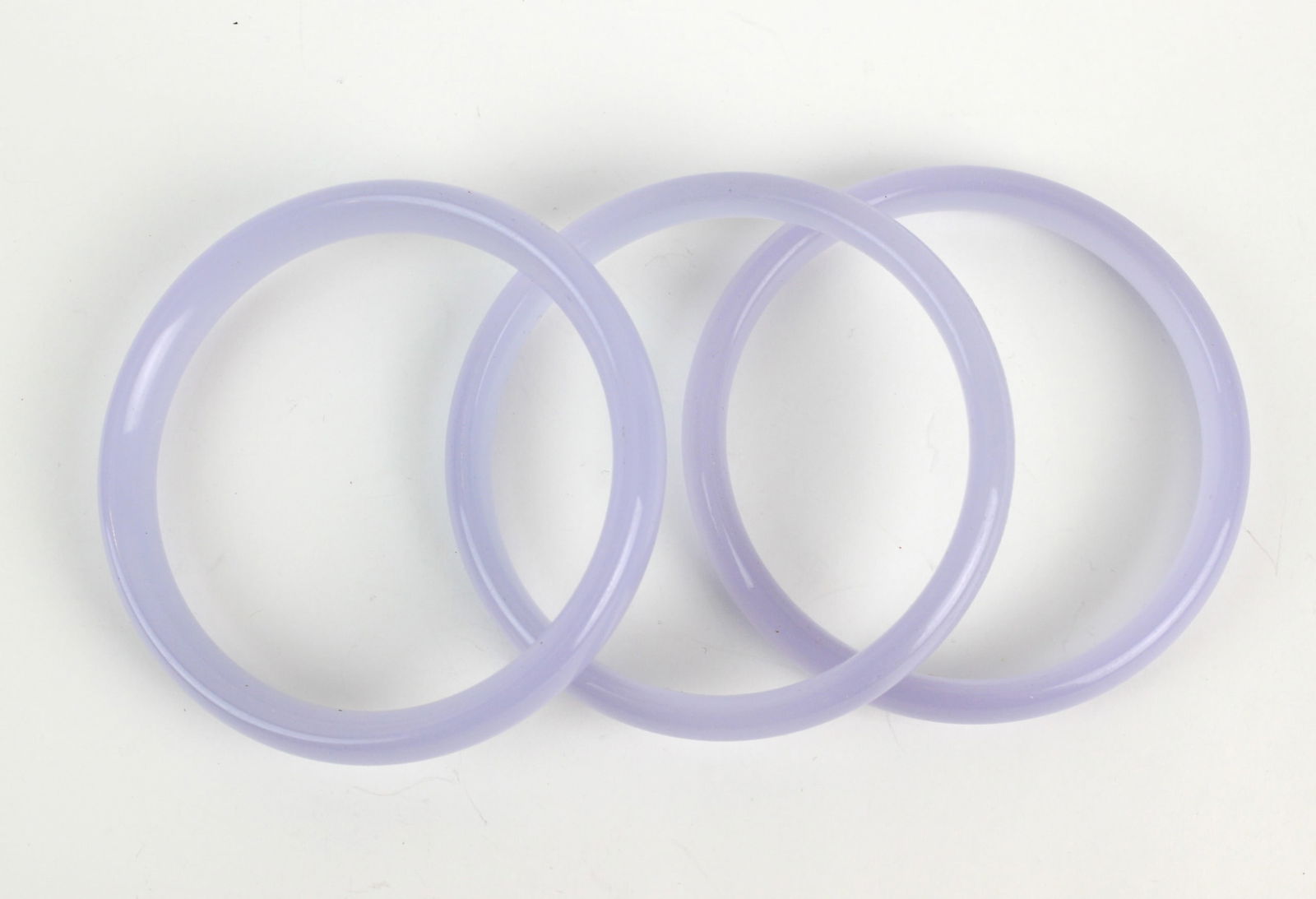 Three Lavender Hardstone Bangle Bracelets - 3