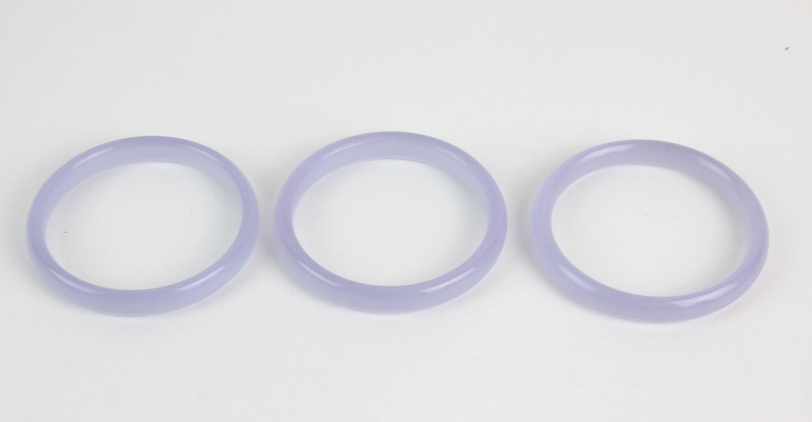 Three Lavender Hardstone Bangles Set - 2