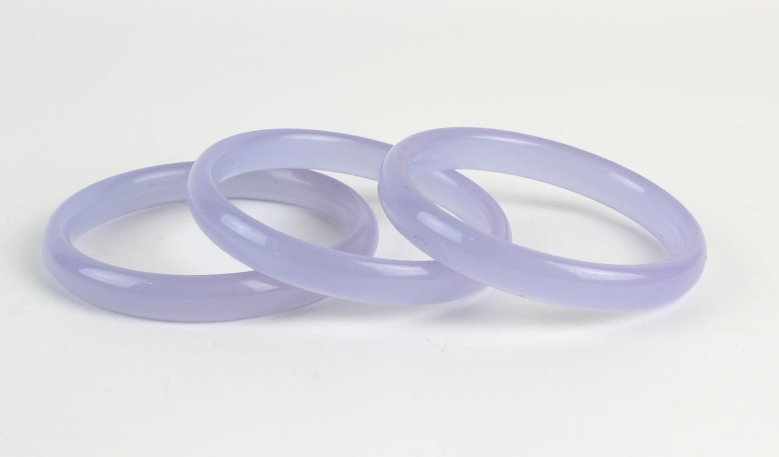 Three Lavender Hardstone Bangles Set - 3