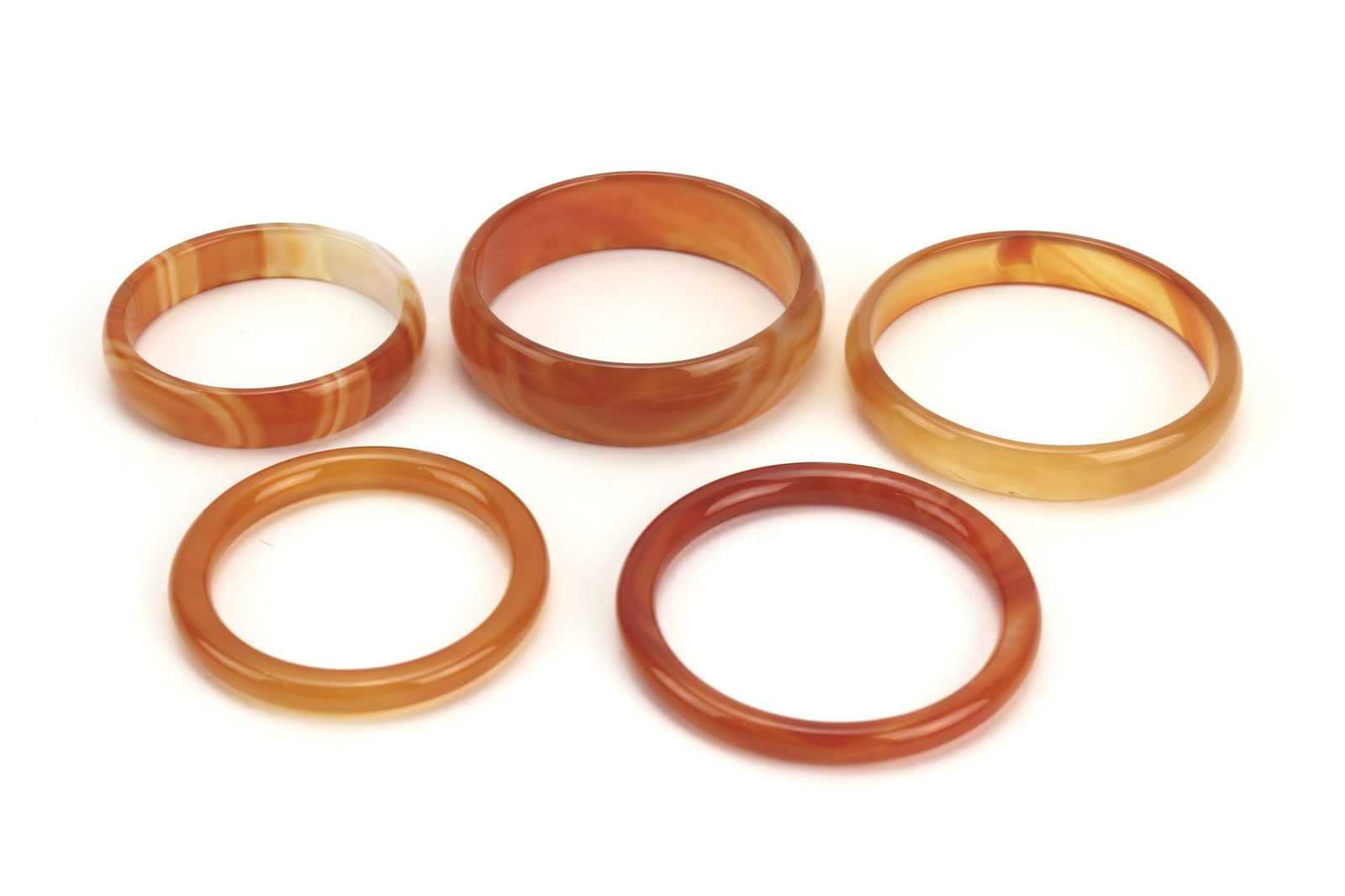 Five Assorted Hardstone Bangles - 2