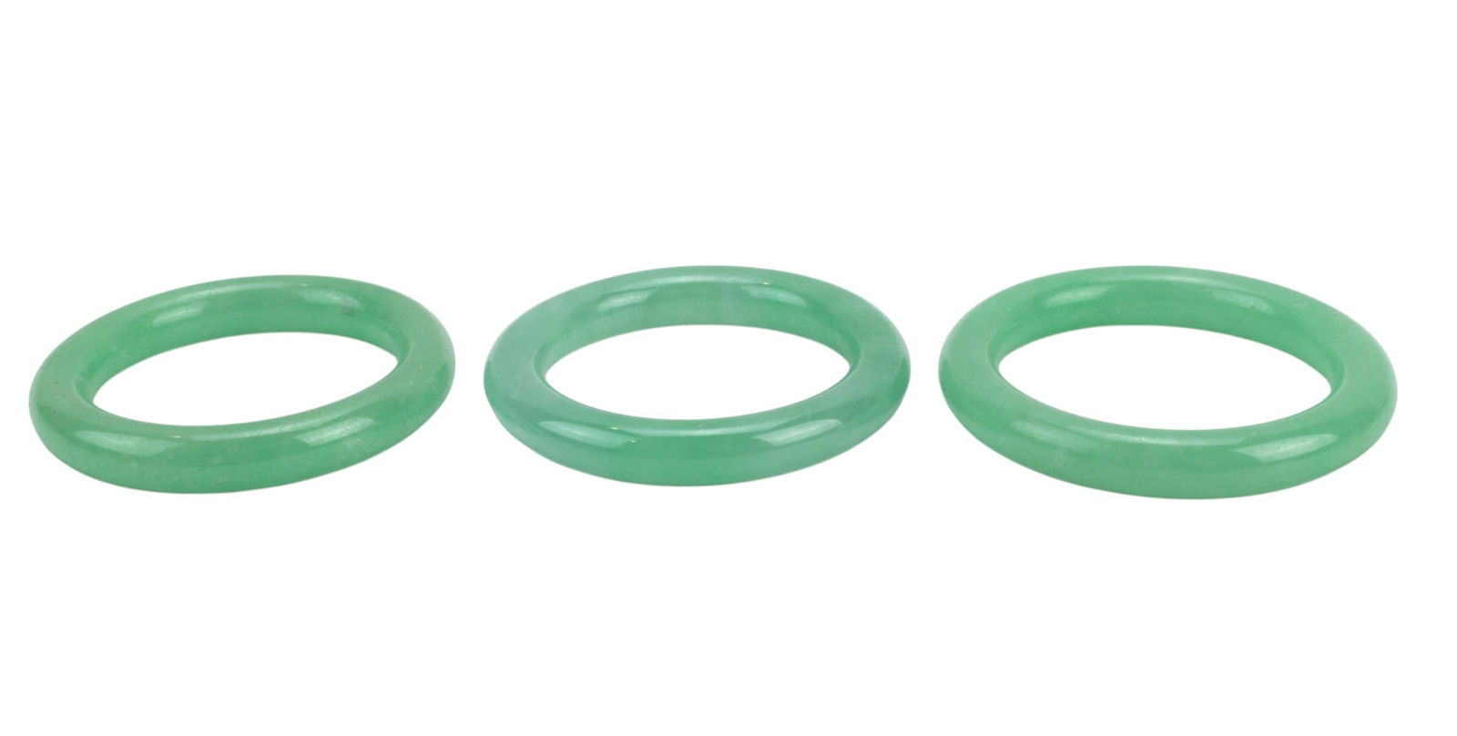 Three Green Jadeite Rings - 2