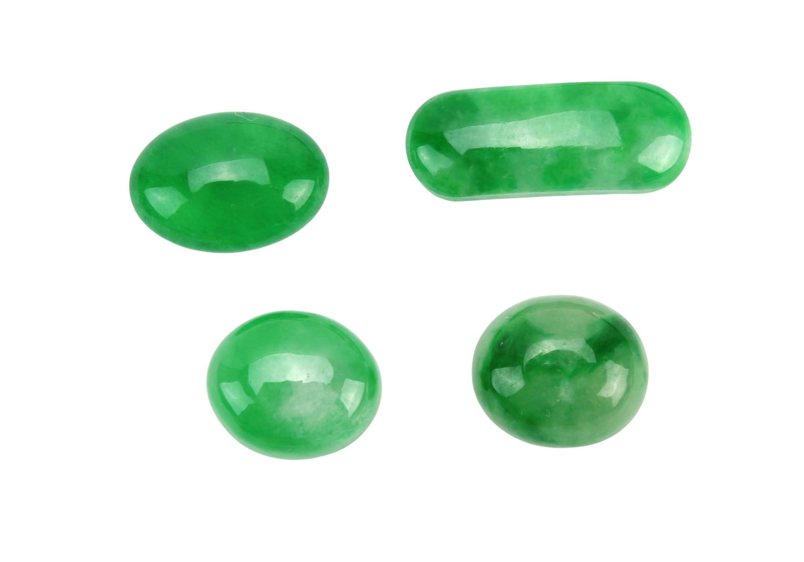 Group of Four Green Jadeite Buttons (1 of 6)