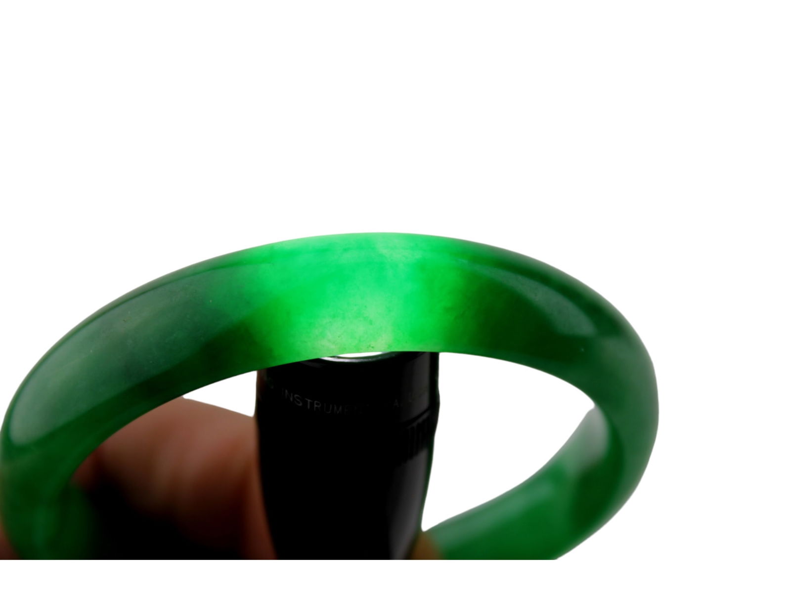 Two Green Jadeite Bangle Bracelets - 7