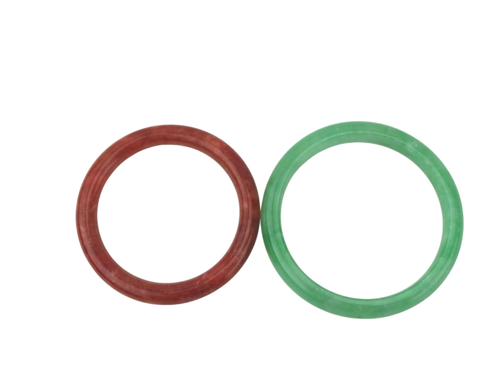 TWO JADEITE BANGLE BRACELETS - 2