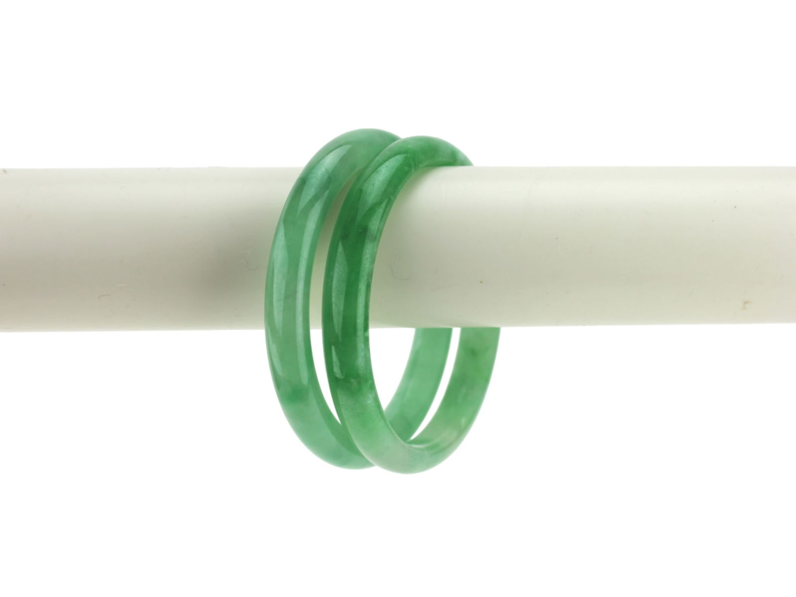 Pair of Translucent Green Jadeite Bangles - 3