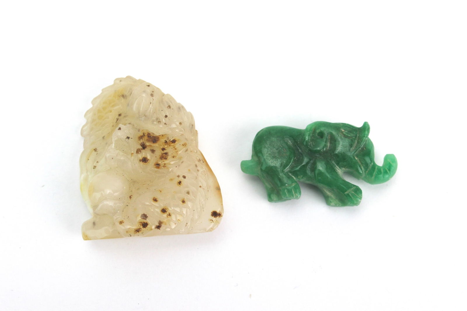 Agate Carving & Jadeite Elephant Pendant (1 of 7)