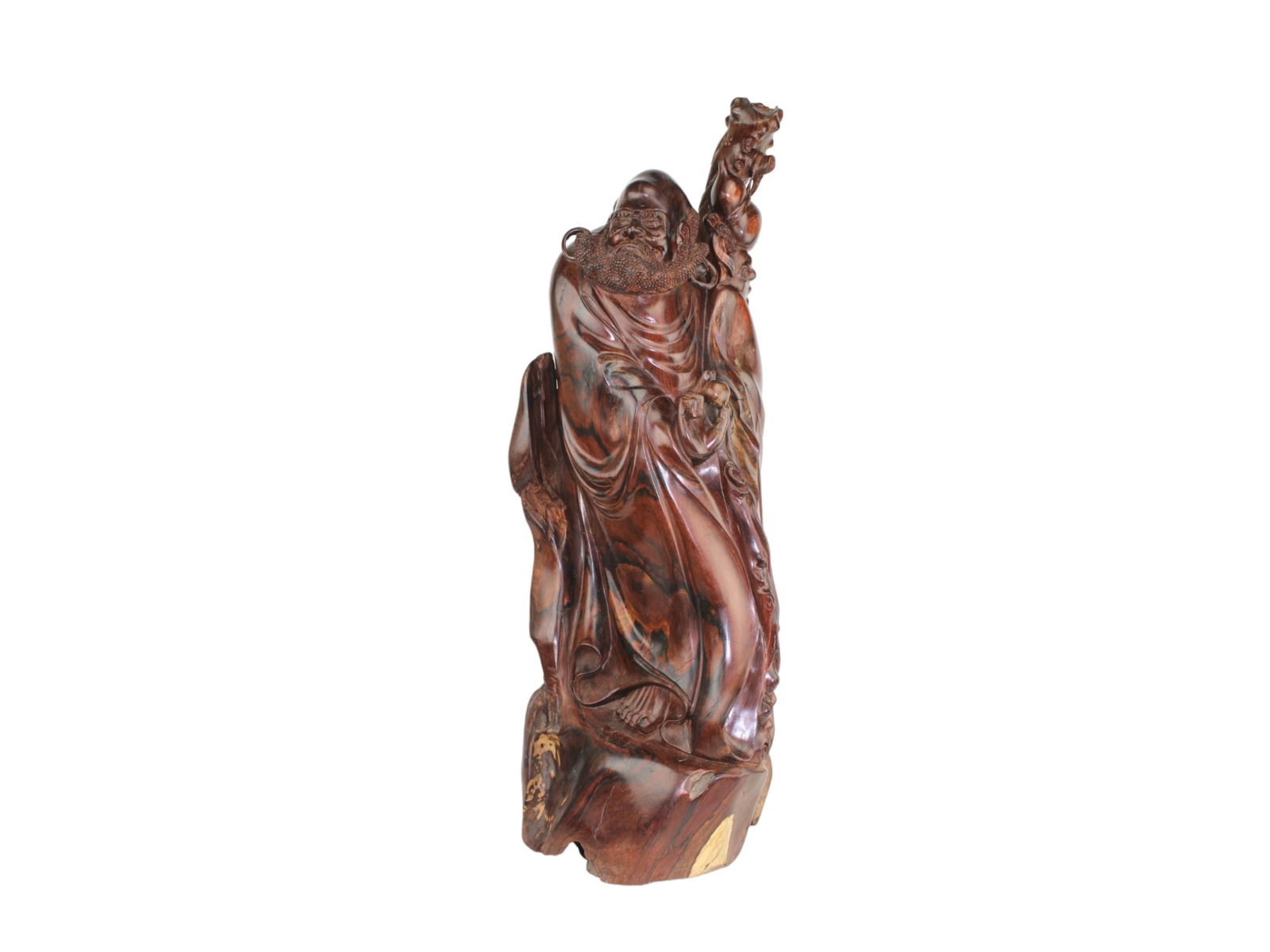 Rare Chinese Large Zitan Wood Da-Mo Statue (1 of 20)