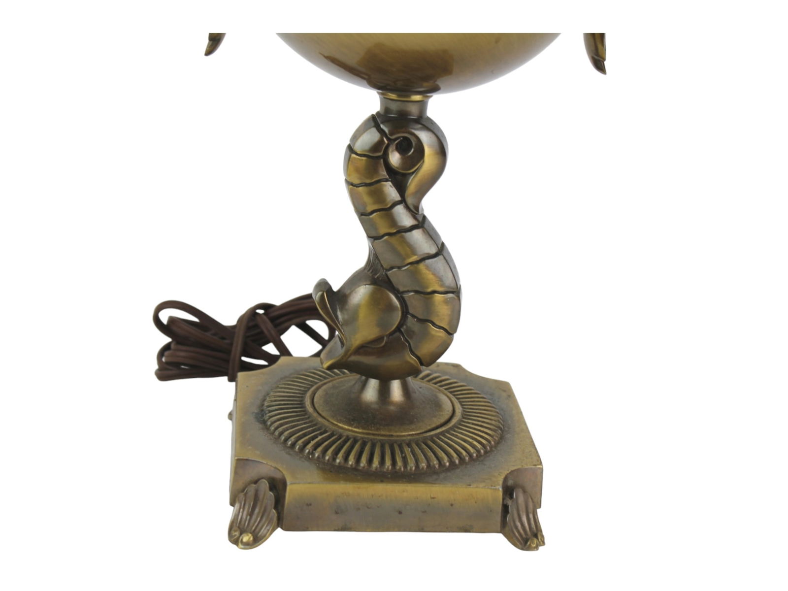 Brass Table Lamp with Dolphin Base - 2