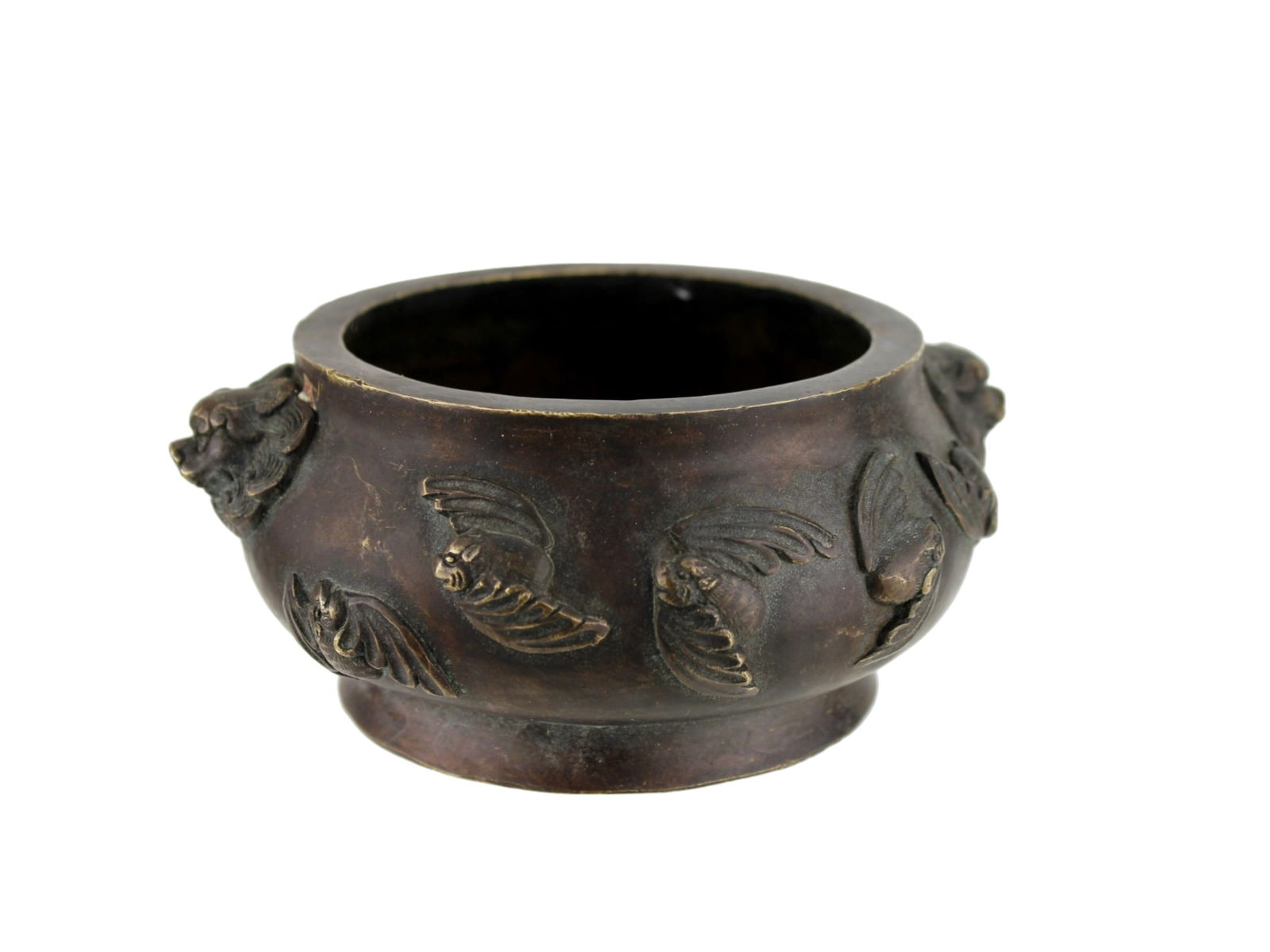 Chinese Bronze Censer with Bats and Lion Heads (1 of 6)